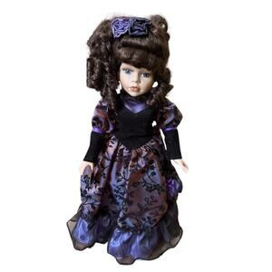 Dan Dee Collectors Choice Porcelain Doll Purple Black Victorian Limited Edition‎